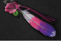 Feather And Rose Pink Patch | Embroidered Patches