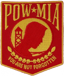 POW MIA Red And Yellow Patch | US POW MIA Military Veteran Patches