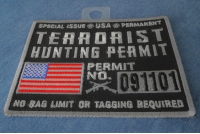 Terrorist Hunting Permit Patch