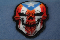 Puerto Rican Skull Patch With Puerto Rico Flag