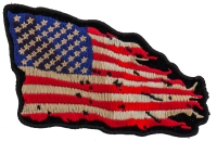 Tattered US American Flag Patch Small