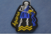 Aquarius Skull Zodiac Sign Patch