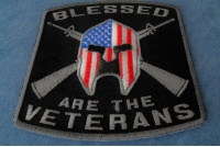 Blessed Are The Veterans American Flag Spartan Patch