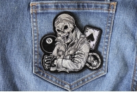 Biker Dude Skull Small Patch In Gray Biker Dude Skull Small Patch In Gray