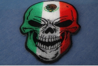 Mexican Flag Skull Small Patch