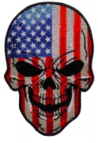 American Flag Small Skull Patch