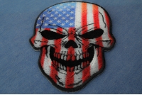 American Flag Small Skull Patch