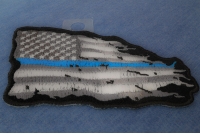 Thin Blue Line American Tattered Flag Patch