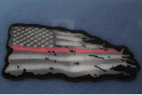 Pink Stripe Tattered American Flag Patch