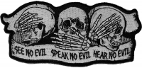 See No Evil Speak No Evil Hear No Evil Skull Patch