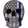 Police Skull Blue line US Flag Patch