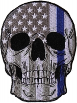 Police Skull Blue line US Flag Patch