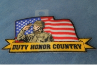 Duty Honor Country Soldier with US Flag Patch