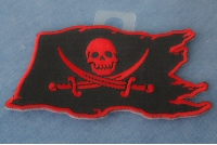 Pirate Skull Patch Red