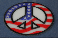 US Flag Peace Sign Patch