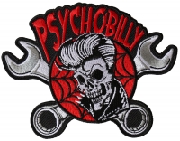 Psychobilly Skull and Wrenches Patch