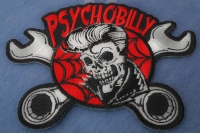 Psychobilly Skull and Wrenches Patch