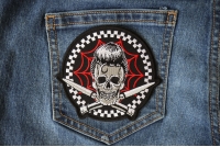 Switchblades Billy Skull Spider Web Patch Switchblades Billy Skull Spider Web Patch