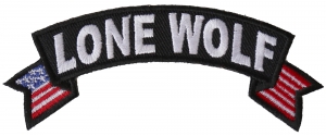 Lone Wolf Small Flag Rocker Patch
