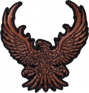 Brown Eagle Small Embroidered Iron on Patch