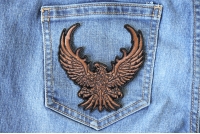 Brown Eagle Small Embroidered Iron on Patch Brown Eagle Small Embroidered Iron on Patch