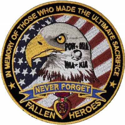 POW MIA Eagle Never Abandon Vetaran Embroidered Biker Patch 