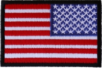 Reversed American Flag with Black Borders Patch