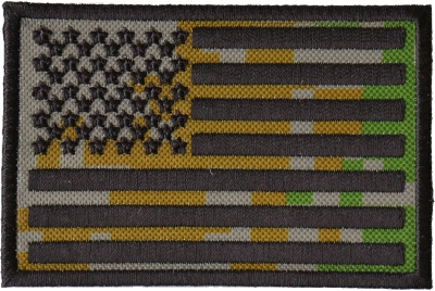 American Flag Yellow Border/stars on Right Iron on Applique Embroidered  Patch 620813-BR 