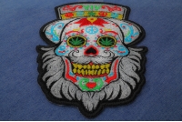 Bearded Sugar skull Small Iron on Patch