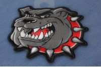 Bulldog Red Collar Iron on Patch