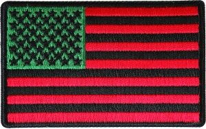 American Flag with African Colors Iron on Patch