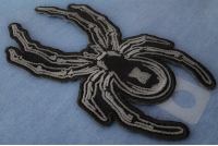 Small Black and Gray Spider Patch Iron on sew on 