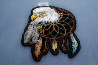 Eagle Feathers Dreamcatcher Native Shaman Embroidered Iron on or Sew on Patch 