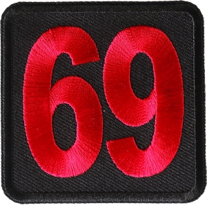 69 Patch Black Red Square