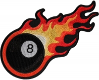 Flaming 8 Ball Iron on patch