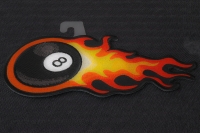 Flaming 8 Ball Iron on patch