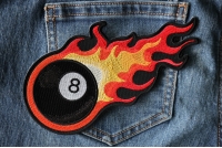 Flaming 8 Ball Iron on patch Flaming 8 Ball Iron on patch