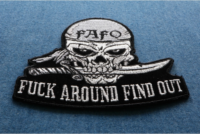 FAFO Iron On Embroidered Patch, Sarcastic Range Day Morale Patch