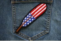 American Flag Feather Patch American Flag Feather Patch