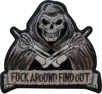 Fuck Around Find Out Skull Middle Finger Patch