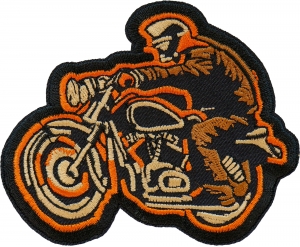 Biker on Motorcycle Iron on Patch