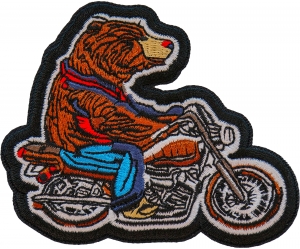 Bear Biker Iron on Patch