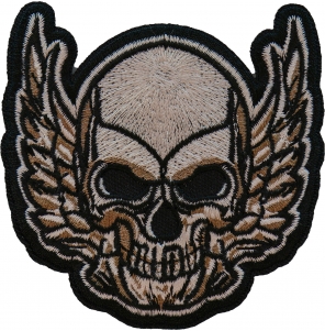 Rising Wing Skull Iron on Patch