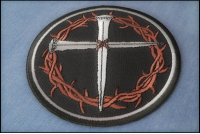 Nail Cross with Thorns Christian Patch