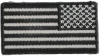 American Flag Patch reversed 2 inch black and white
