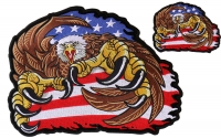 Claw Eagle with American flag Small and Large Patch Set