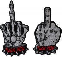 Fuck You Middle Finger Small Patch Set of 2