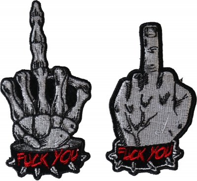 Skeleton Fuck You Middle Finger Patch by Ivamis Patches