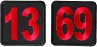 13 and 69 Iron on Patch Set