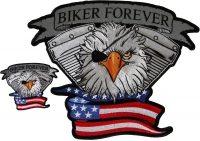Biker Forever Eagle Patches Set of Large and Small